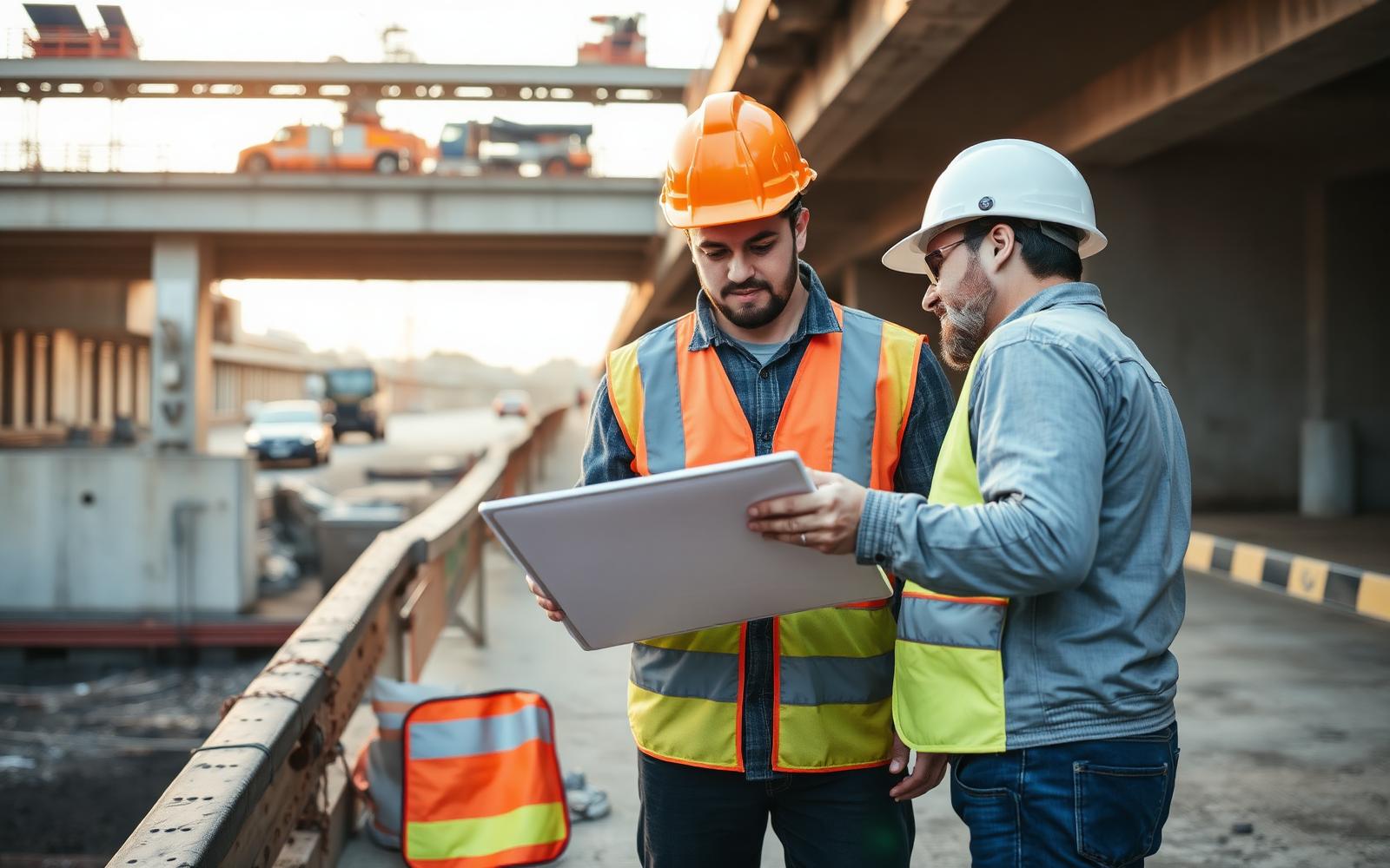 Prime contractor and subcontractor coordinating on an infrastructure site